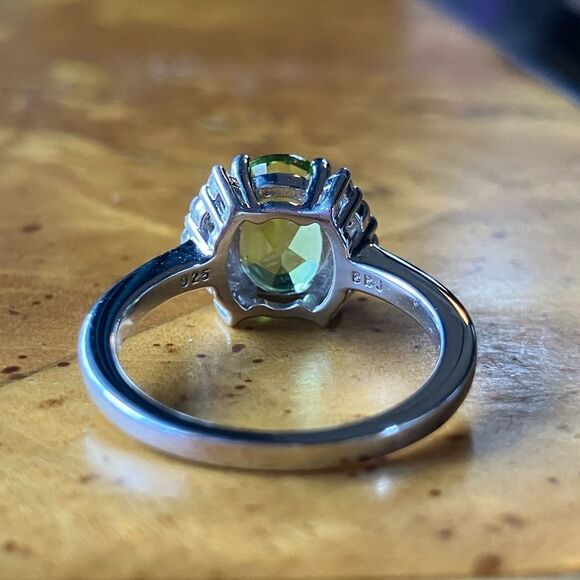 Natural Peridot Sterling Silver Ring Size 5.75 - Picture 5 of 9